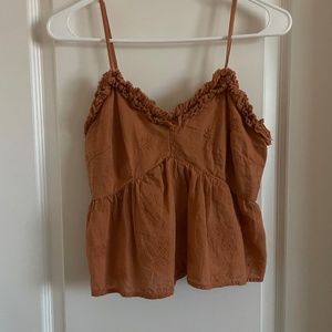 orange ruffle top